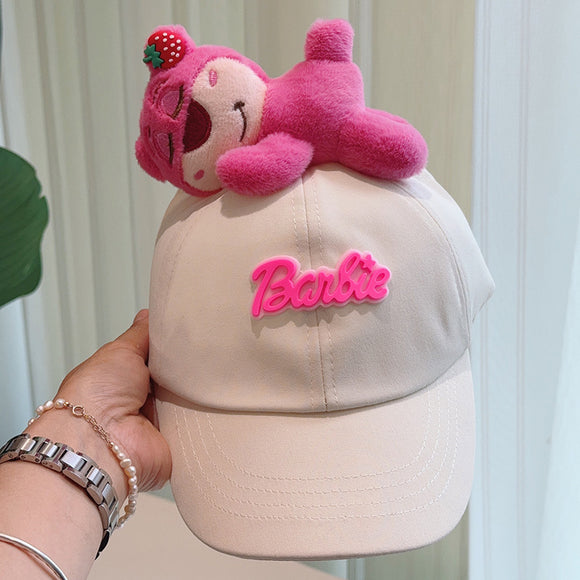 Cute Plush - Decorated Baseball Cap(Beige pink)