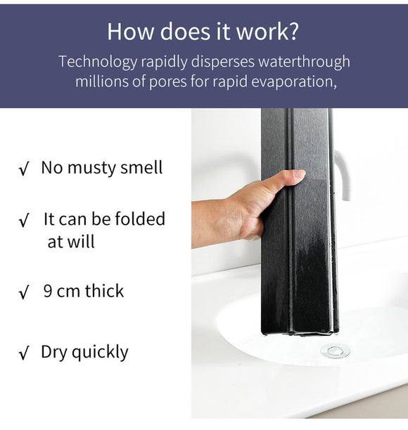 Collapsible Diatom Mud Bath Mat - Quick Dry, Non-Slip, Odor-Free Absorbent Pad(light grey)