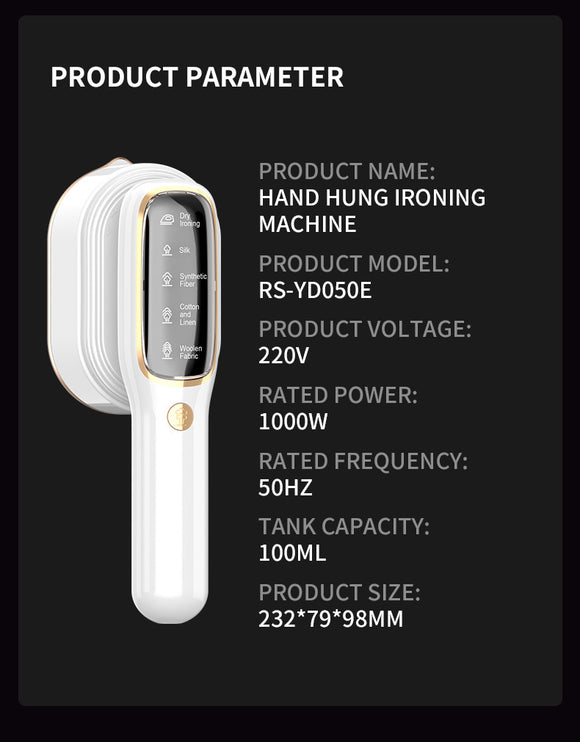 Portable Handheld Garment Steamer & Mini Iron - Smart Temperature Control, Rapid Heating & Powerful Steam for All Fabrics(White)