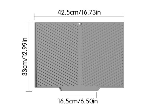 2PC Grey Multi-Use Drain Mat (43x33 cm) – Non-Slip Heat Protection for Dish Drying & Prep
