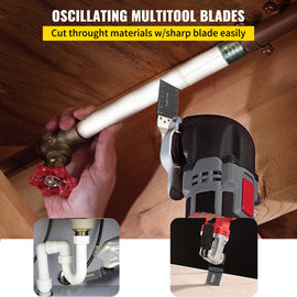 VEVOR 100PCS Oscillating Saw Blades, Quick Release Multitool Blades Kit, HCS Tool Blades for Wood Plastic, Compatible with Dewalt Dremel Fein Worx Bosch Makita Milwaukee - 0