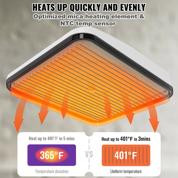 VEVOR Heat Press 12 x 10 in Portable Easy Press Sublimation Transfer DIY T-shirt