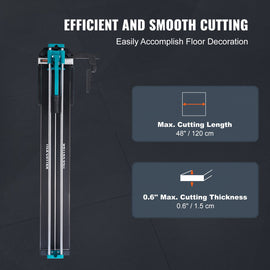 VEVOR Manual Tile Cutter, 1200mm, Porcelain Ceramic Tile Cutter with Tungsten Carbide Cutting Wheel, Infrared Positioning, Anti-Skid Feet, Double Rails for professional installers or beginners - 0