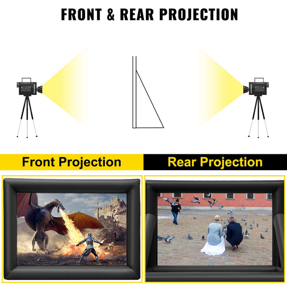 VEVOR 6x4m Inflatable Projector Screen Movie Screen Outdoor Theater w/Blower