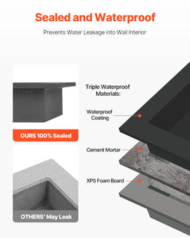 VEVOR Shower Niche 40.6 x 50.8 x 10.2 cm Recessed Wall Divider Shelf Bathroom - 0