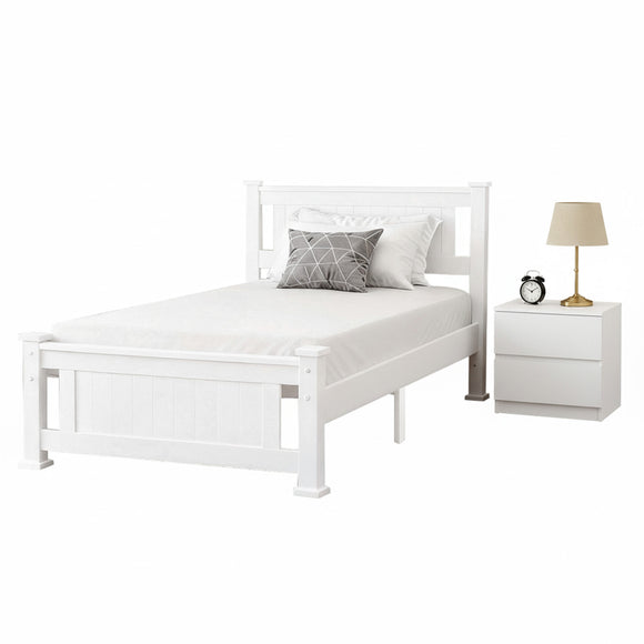 Artiss King Single Bed Frame and Bedside Table
