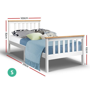 Artiss Single Wooden Bed Frame Bedroom Furniture Kids - 0
