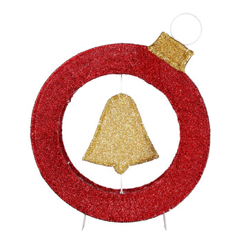 Jingle Jollys Christmas Lights 60cm Motif 30 LED Bell Wreath Xmas Decorations - 0