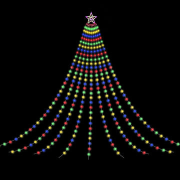 Jingle Jollys 3.8M Christmas Lights Waterfall String Light 340 LED - 0