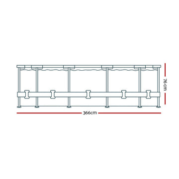 Bestway Swimming Pool 366x76cm Steel Frame Round Above Ground Pools w/ Filter Pump 6473L - 0