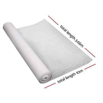 Instahut 50% Shade Cloth 3.66x10m Shadecloth Wide Heavy Duty White - 0