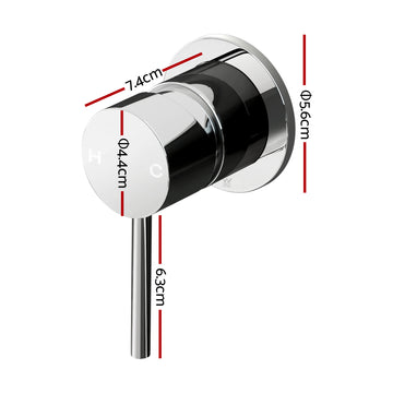 Cefito Basin Mixer Wall Tap Round Brass Faucet Shower Bathtub Chrome - 0