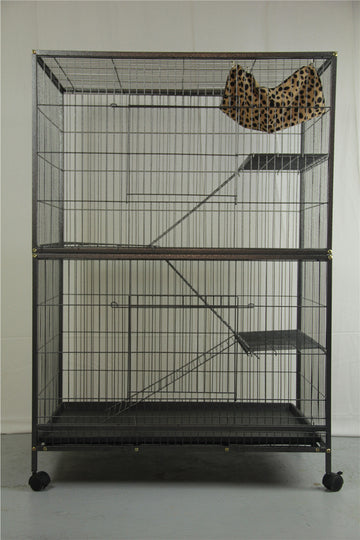 YES4PETS Pet 140cm 4 Level Bird Ferret Parrot Cage Aviary Cat Castor - 0