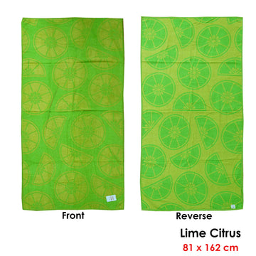 Jacquard Velour Reversible Beach Towel Lime Cirtus - 0