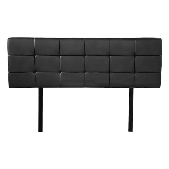 PU Leather Double Bed Deluxe Headboard Bedhead - Black