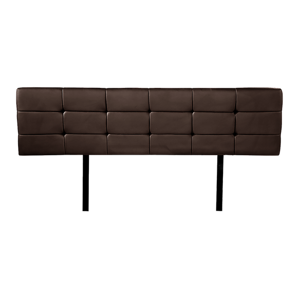 PU Leather King Bed Deluxe Headboard Bedhead - Brown