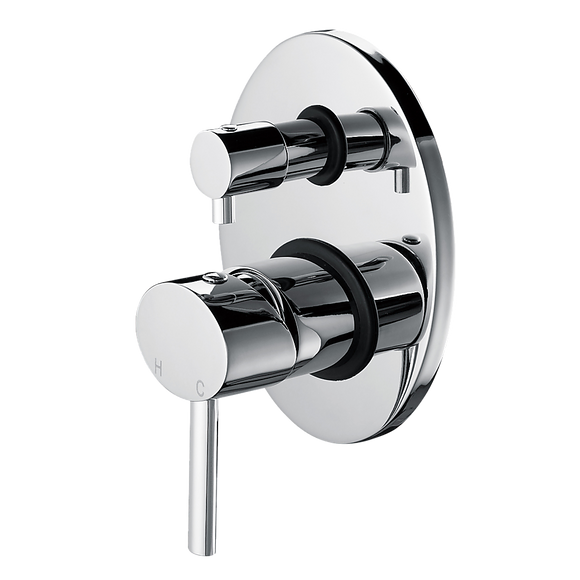 Chrome Bathroom Shower Wall Mixer Diverter w/ WaterMark