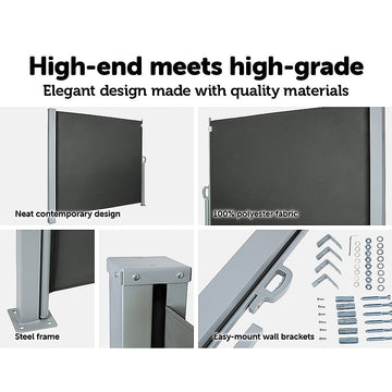 1.8X3M Retractable Side Awning Shade - 0