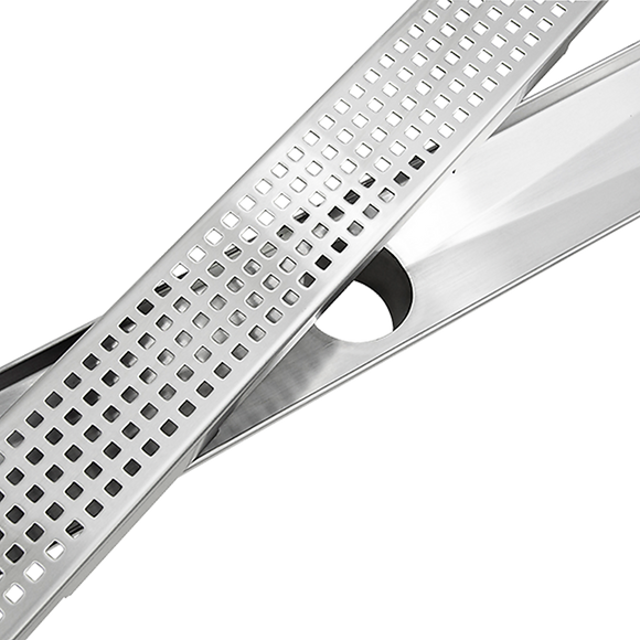 1000mm Bathroom Shower Stainless Steel Grate Drain w/Centre outlet Floor Waste Square Pattern