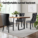 1 Set of 2 Artiss Dining Chairs Black Leather - RnR Galore