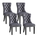 1 Set of 4 Artiss Dining Chairs Grey Velvet - RnR Galore