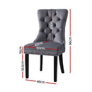 1 Set of 4 Artiss Dining Chairs Grey Velvet - RnR Galore