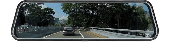 10 - Inch Dual Lens Dash Cam Mirror - 1080P FHD Touch Screen Car DVR with Rear Camera, Night Vision & G - Sensor(black) - RnR Galore