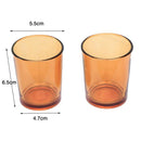10 Pack Orange Glass Votive Tealight Candle Holders House Party Centerpiece Xmas Wedding Decor Glass Candlestick Party Decorations Bridal Baby Shower Event - RnR Galore