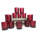 10 Pack Red Frosted Glass Votive Tealight Candle Holders Valentines Day Xmas Wedding Decor Glass Candlestick Party Decorations Bridal Baby Shower Event - RnR Galore