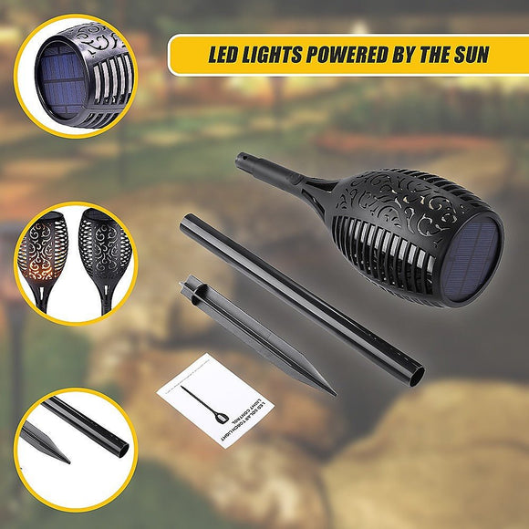 10 Pack Solar Torch Lights 96 LED Flickering Lighting Dancing Flame Garden Lamp - RnR Galore