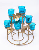10 Pack Turquoise Glass Votive Tealight Candle Holders House Party Centerpiece Xmas Wedding Decor Glass Candlestick Party Decorations Bridal Baby Shower Event - RnR Galore