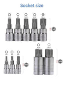 10 - Piece M - Type Spline Bit Socket Set - Chrome Steel, Polished & Quenched for Durability with Storage Case(blue) - RnR Galore