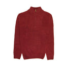 100% SHETLAND RAGG WOOL Half Zip Up Knit JUMPER Pullover Mens Sweater Knitted - Burgundy - XL - RnR Galore