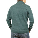100% SHETLAND RAGG WOOL Half Zip Up Knit JUMPER Pullover Mens Sweater Knitted - Sherwood - L - RnR Galore
