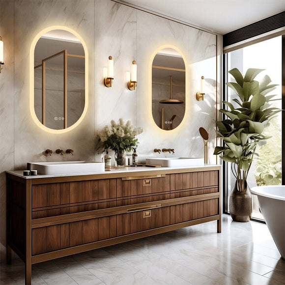 1000x500mm LED Bathroom Mirror Oval Anti - Fog Dimmable Wall Mount - RnR Galore