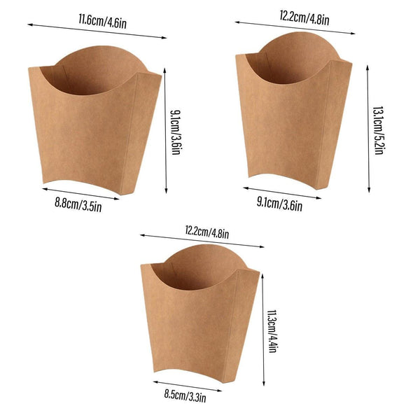 100pcs Kraft Paper Popcorn Box Folding Baking Box Party Snack Treat Container - 11.6x9.1cm - RnR Galore