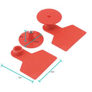 100x Cattle Ear Tags Set - 6x7cm Medium Red Blank Cow Pig Sheep Livestock Label - RnR Galore