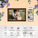 10.1 Inch Digital Picture Frame - 1280 * 800 HD WiFi Enabled with Load from Phone Capability, 32GB Memory Touch Screen Photo Display Brown - RnR Galore