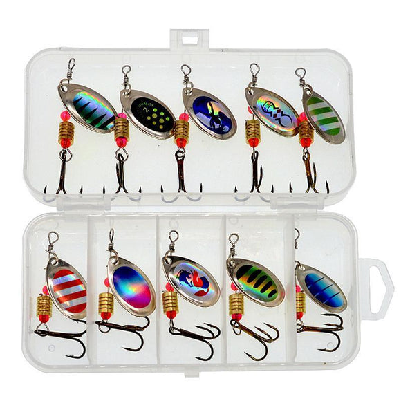 10/16PCS Fishing Lure Spinners Baits Spoon Set with Tackle Bag Trout Bass Tackle - A(16PCS) - RnR Galore