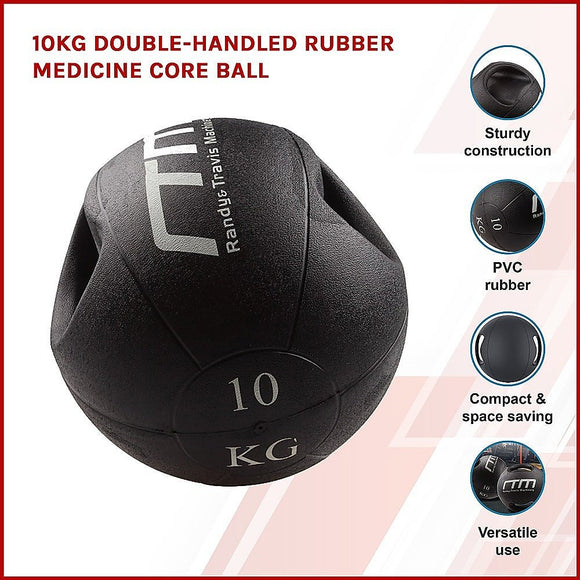 10kg Double - Handled Rubber Medicine Core Ball - RnR Galore