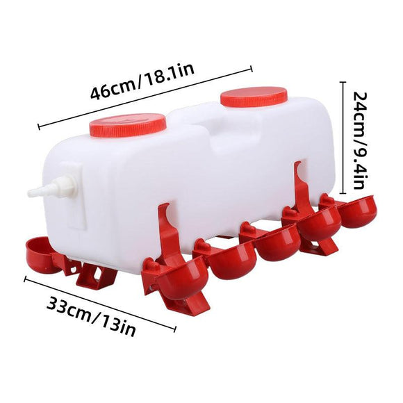10L Chicken Poultry Automatic Drinking Tank Drinker Feeding Pot Water Dispenser - RnR Galore