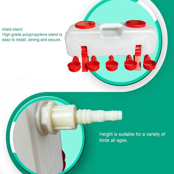 10L Chicken Poultry Automatic Drinking Tank Drinker Feeding Pot Water Dispenser - RnR Galore