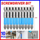 10PCS Anti Slip Electric Hex Shank 50mm PH2 Cross Head Screwdriver Bits Set - RnR Galore