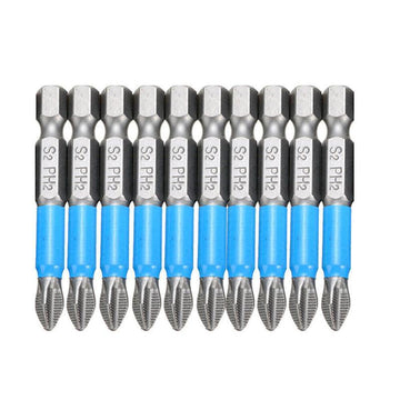 10PCS Anti Slip Electric Hex Shank 50mm PH2 Cross Head Screwdriver Bits Set - RnR Galore