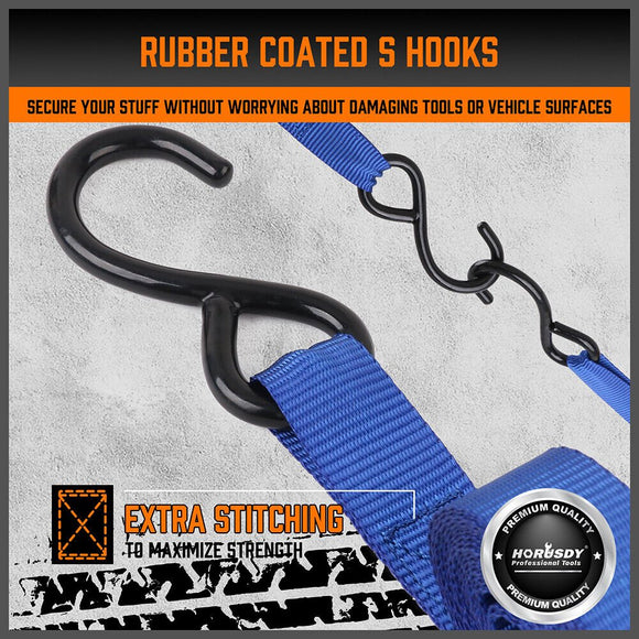 10Pcs Ratchet Tie Down Straps 997KG 4.5M Trucks Trailer Strap ‎Stainless Steel - RnR Galore