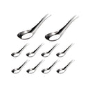 10pcs Stainless Steel Flat Bottom Spoon Household Kitchen Dining Soup Spoon Set - RnR Galore