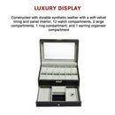 12 Grids Watch Display Case Leather jewellery Storage Box Organiser Lock Key - RnR Galore