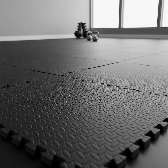 12 Tiles EVA Rubber Foam Gym Mat 60x60cm – 2.5cm Thick Fitness Flooring Set - RnR Galore