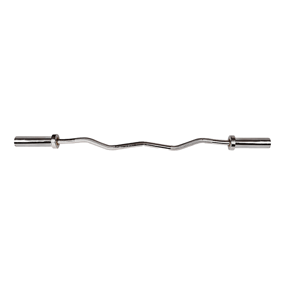 120cm Chrome Olympic EZ Curl Bar – Weightlifting Barbell for Home Gym Training - RnR Galore