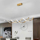 120cm Modern Minimalist Titanium Gold Pendant Light Adjustable LED Chandelier - RnR Galore